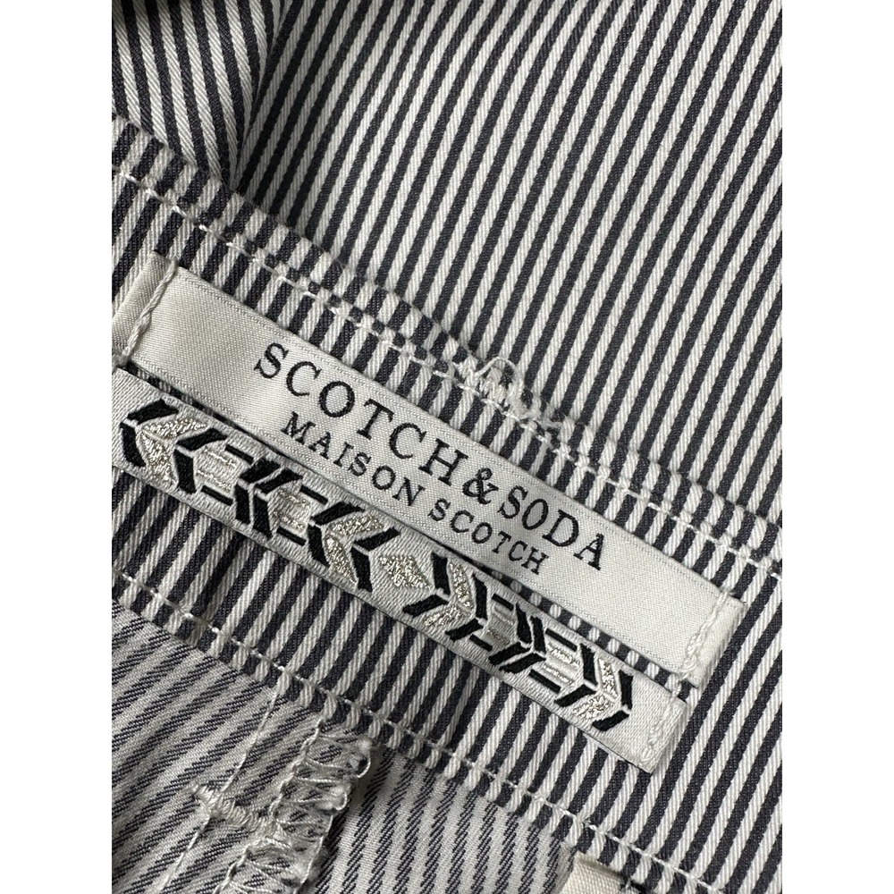 Scotch & Soda Maison Scotch Size 29 Grey/White Striped Bermuda Shorts - Picture 13 of 16